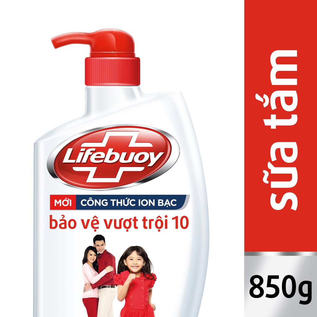 Sữa Tắm Lifebuoy  vòi 850g Bảo Vệ Vượt Trội 10 (Đỏ)