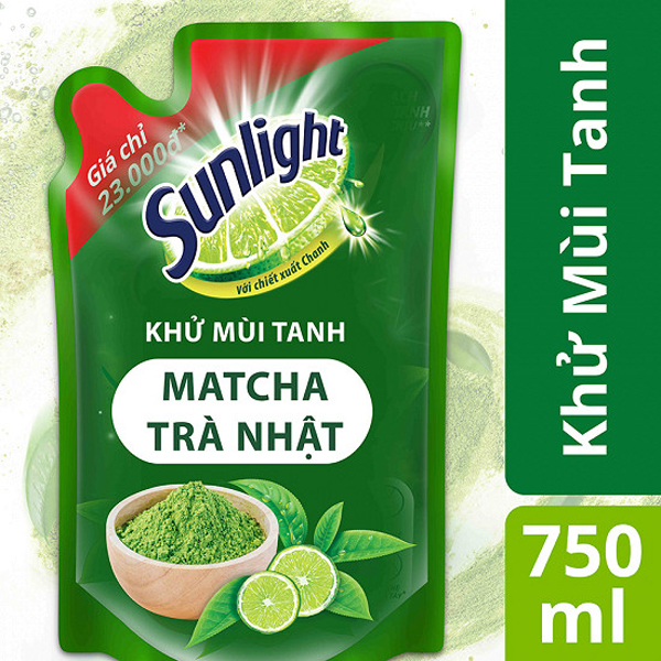 Nước Rửa Chén Sunlight Trà xanh túi 750g